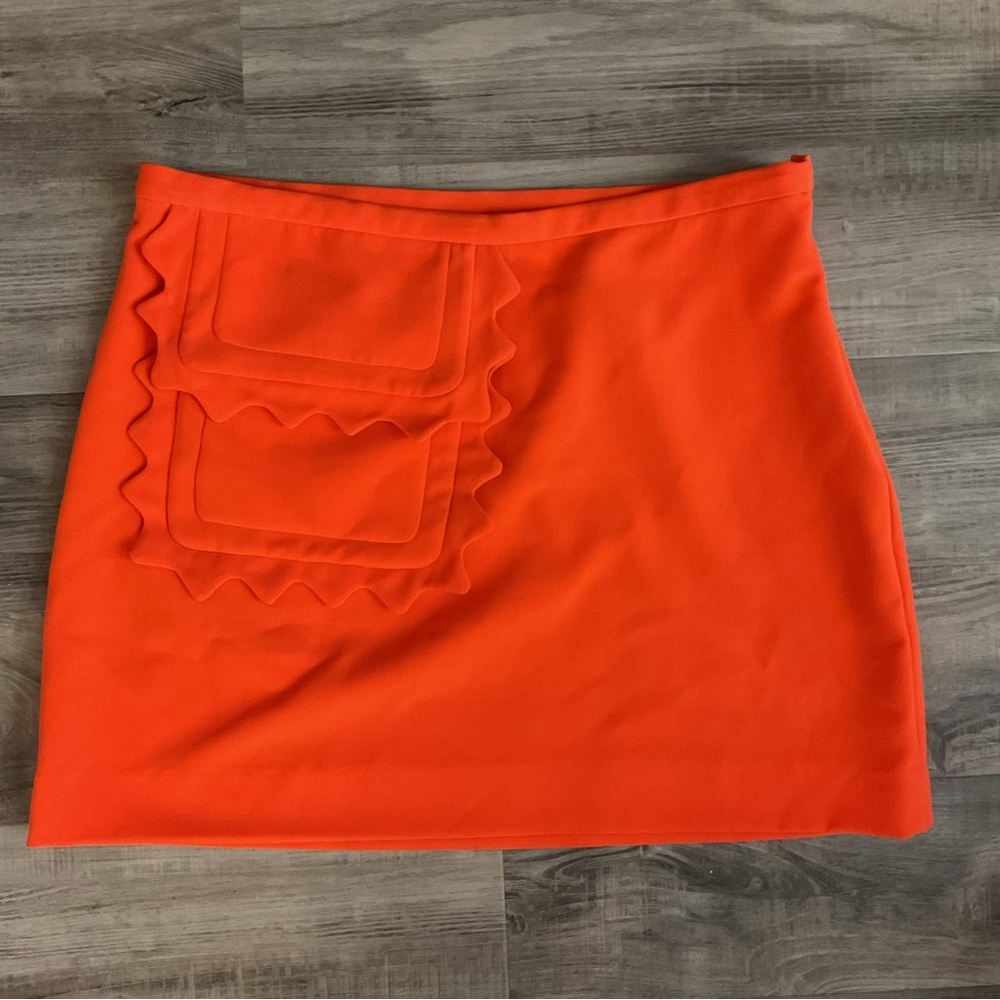 Victoria Beckham for Target sz XL Mini Skirt orange scallop pocket
